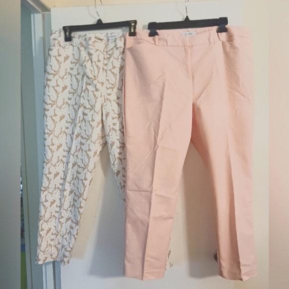 Set of 2 Liz Claiborne "Emma" pants Spring 16 NWOT Stretch Slim Straight leg - Picture 1 of 8